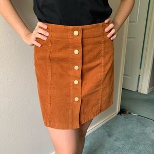 Burnt Orange Corduroy Skirt!